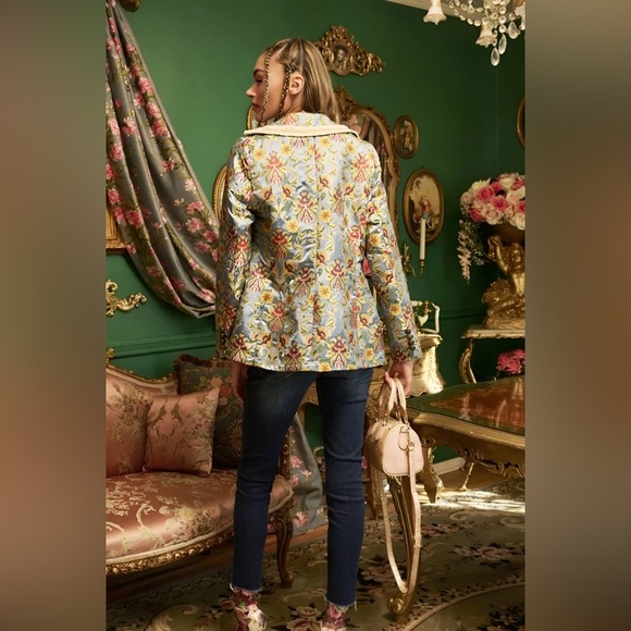 Aratta Renaissance Silk Jacquard Blazer, Size XS Bridgerton Jacket - Picture 5 of 17